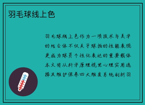 羽毛球线上色